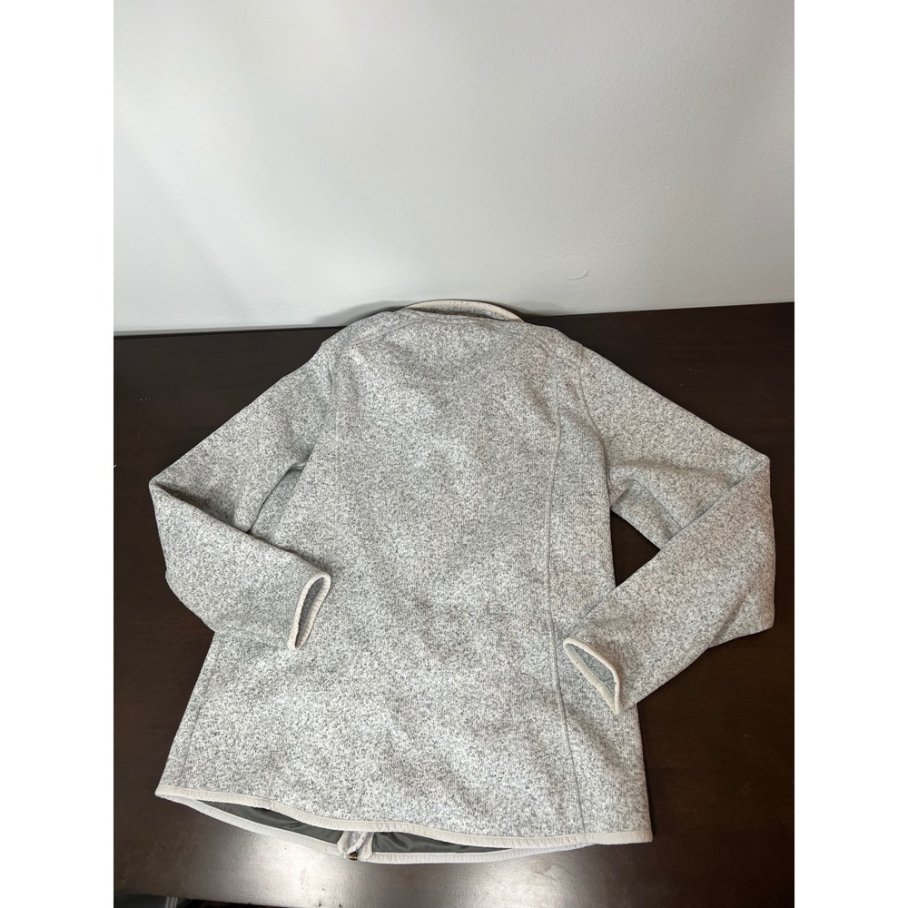 LL Bean Sweater Fleece Full Zip Jacket Gray Heather Womens Large - Picture 7 of 8